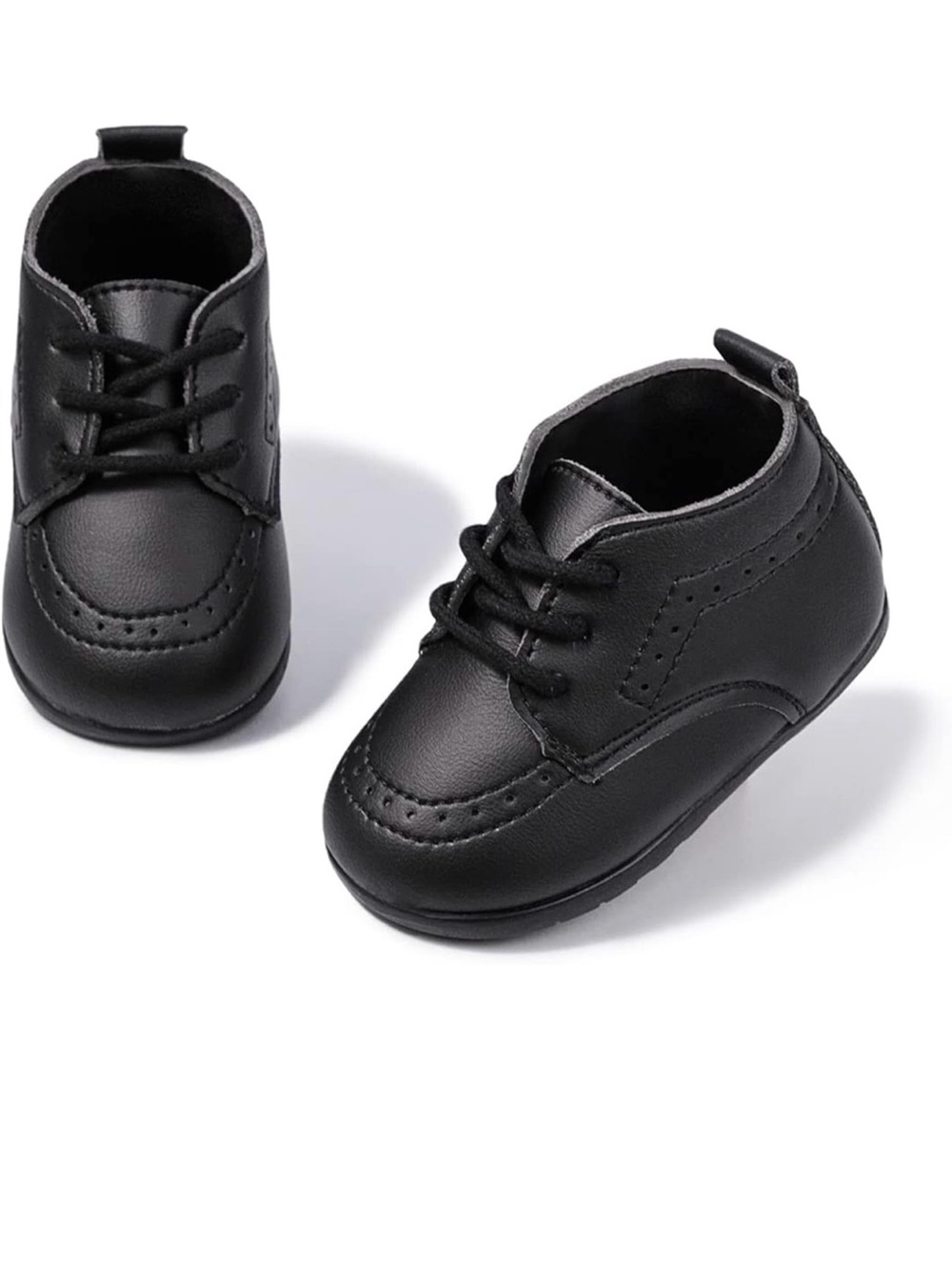 Black Toddler Dress Lace-Up Shoes - Classic Brogue Style